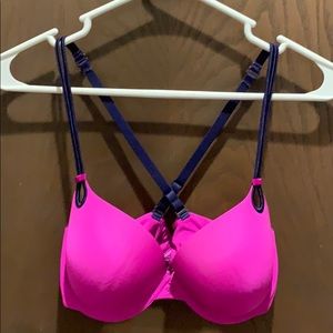 Hot pink & Navy detail VS bra